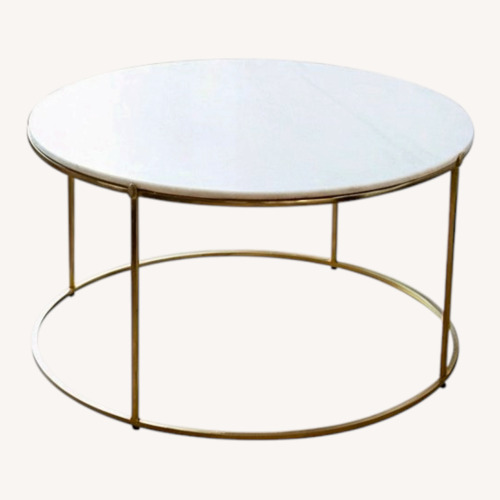 Used Anthropologie Leavenworth Marble & Brass Coffee Table for sale on AptDeco