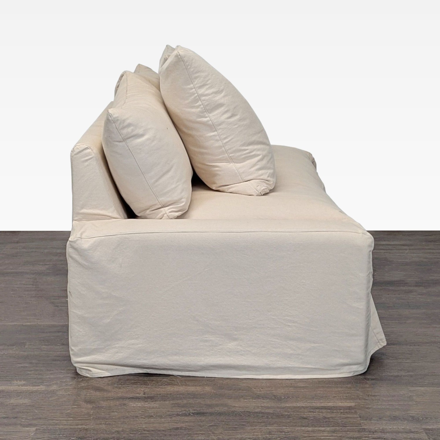 Crate & Barrel Cream Loveseat with Removable Slipcover - image-7