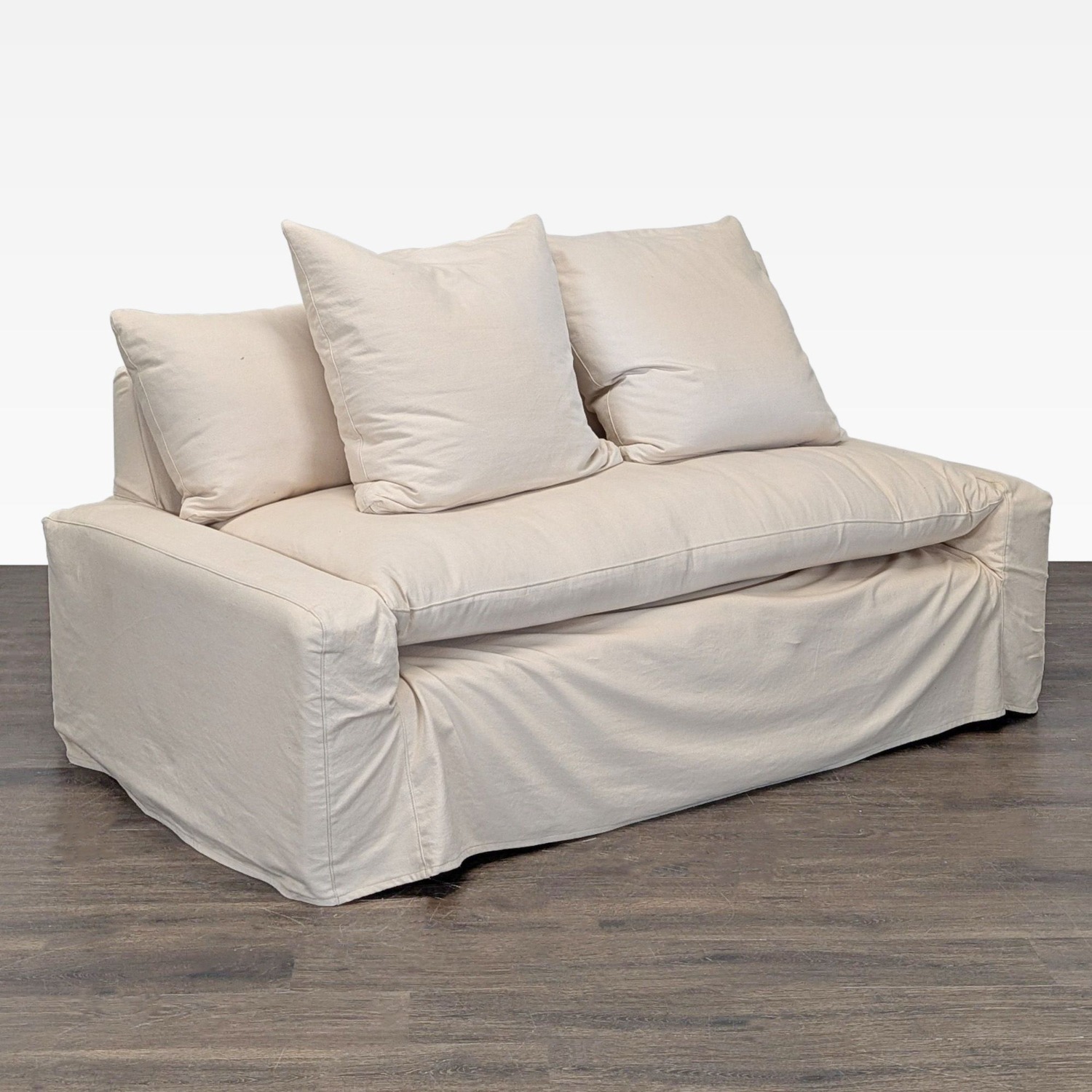 Crate & Barrel Cream Loveseat with Removable Slipcover - image-5