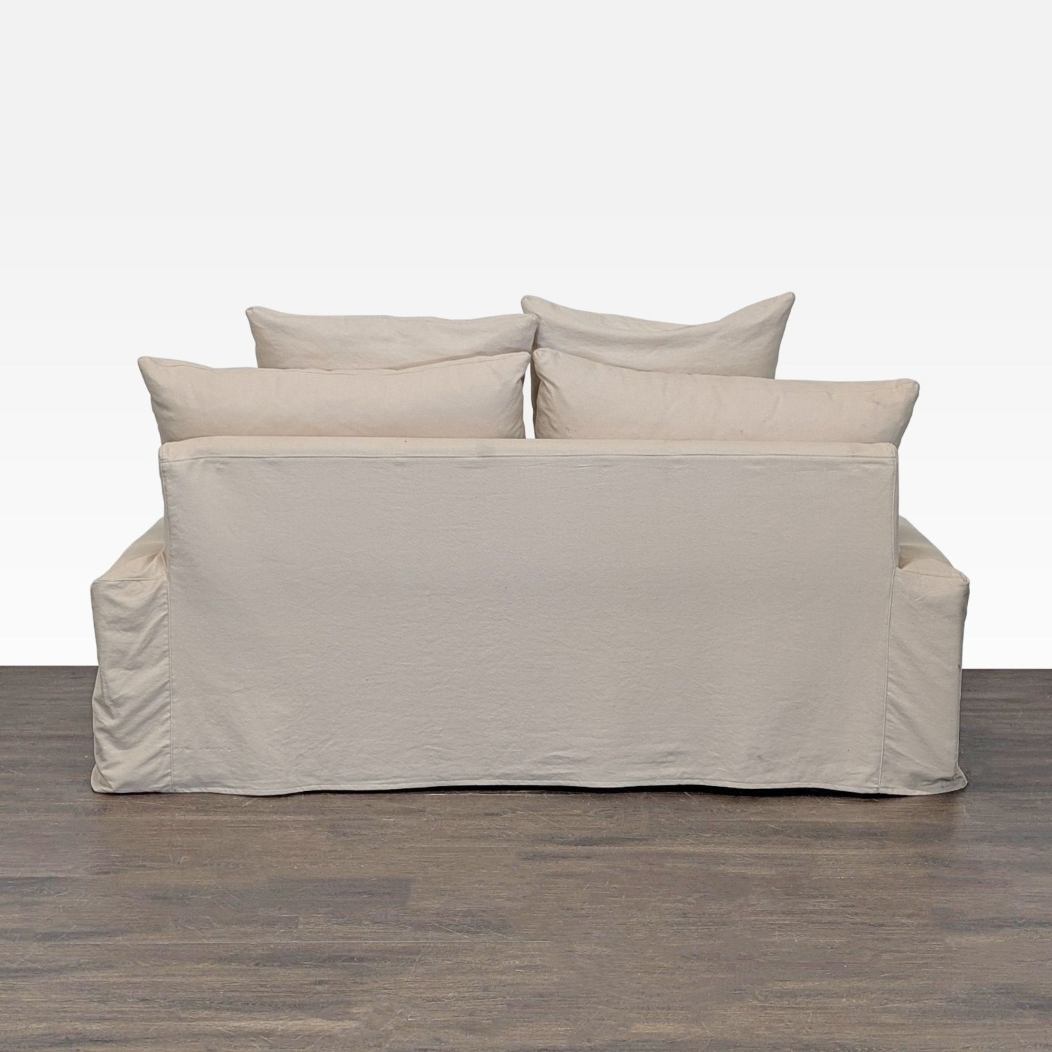 Crate & Barrel Cream Loveseat with Removable Slipcover - image-4