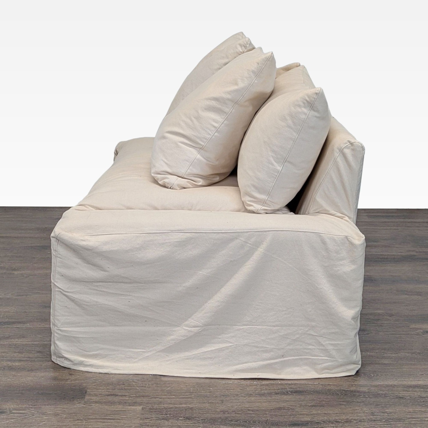 Crate & Barrel Cream Loveseat with Removable Slipcover - image-3