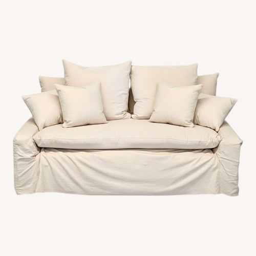 Used Crate & Barrel Cream Loveseat with Removable for sale on AptDeco
