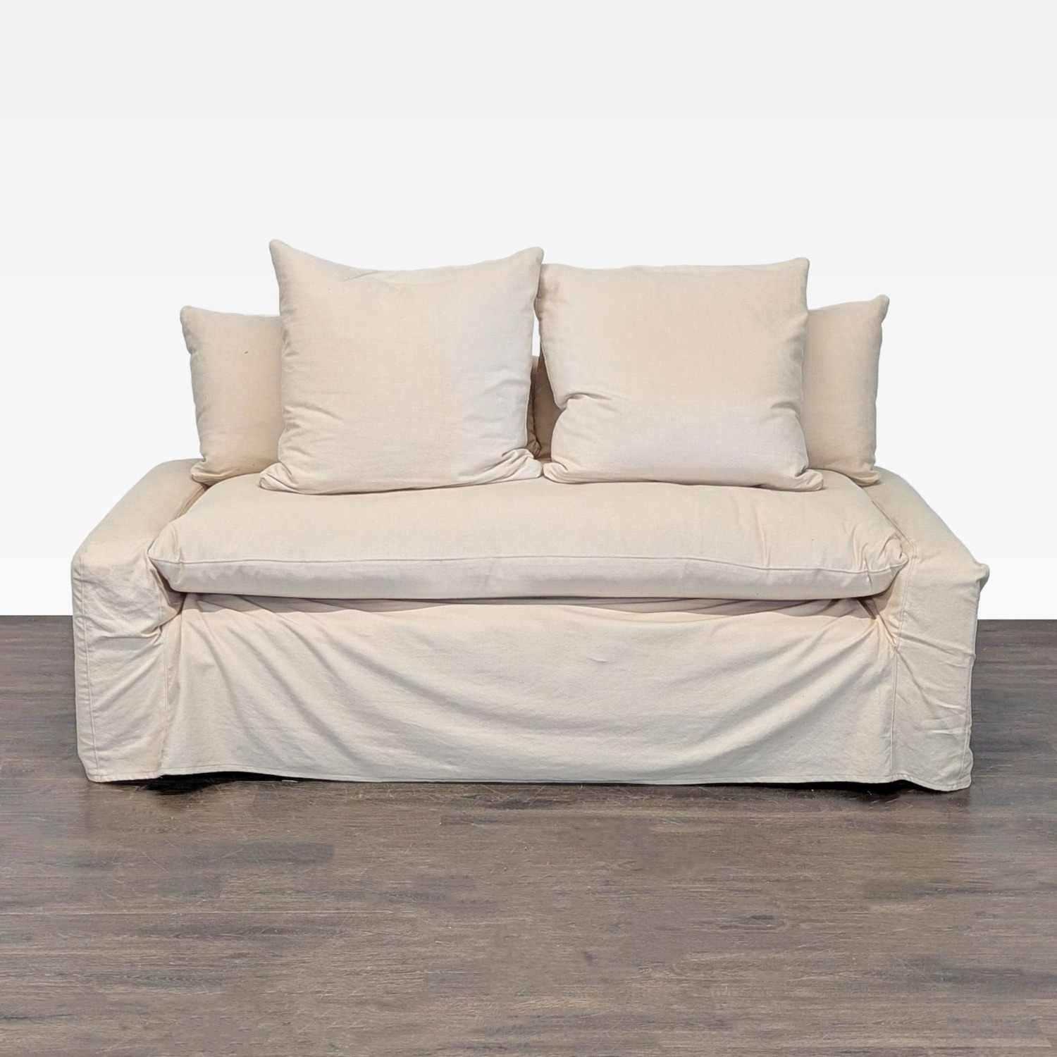 Crate & Barrel Cream Loveseat with Removable Slipcover - image-6