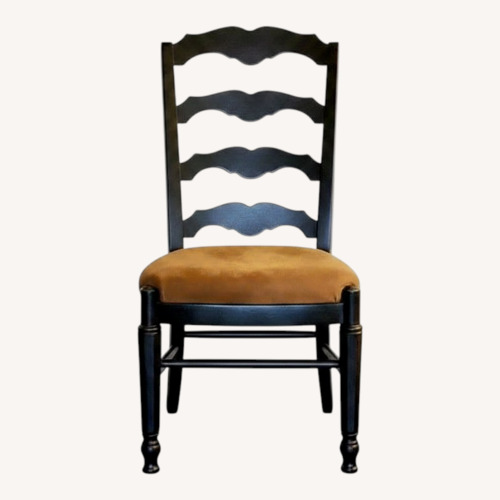 Used Set of 6 Vintage Black Ladderback Dining Chairs for sale on AptDeco