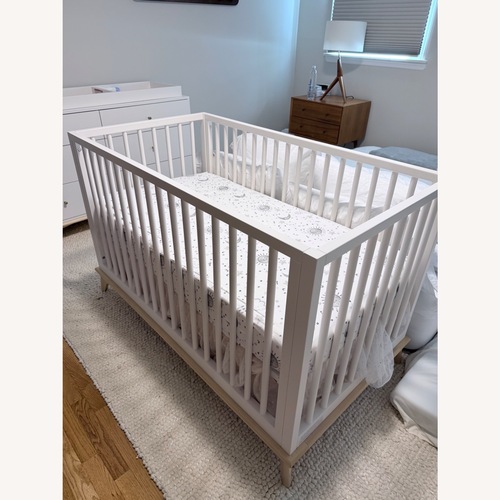 Used Pottery Barn Kids Sydney White Wood Crib for sale on AptDeco