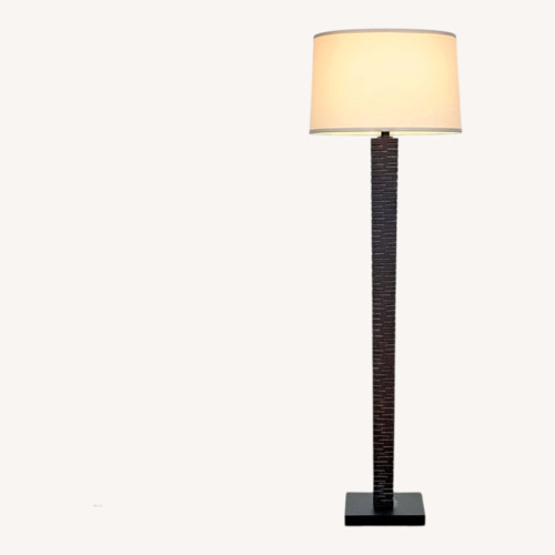 Used Modern Floor Lamp with Textured Dark Brown for sale on AptDeco