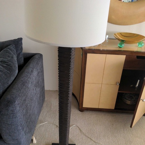 Used Modern Floor Lamp with Textured Dark Brown for sale on AptDeco