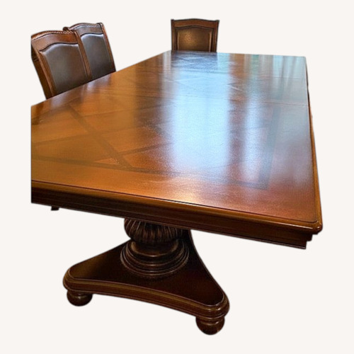 Used National Office Dining Table with 6 Chairs Solid Wood for sale on AptDeco