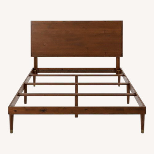 Used Wayfair Dark Brown Wood Queen Bed for sale on AptDeco