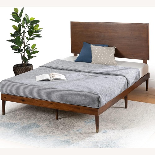 Used Wayfair Dark Brown Wood Queen Bed for sale on AptDeco