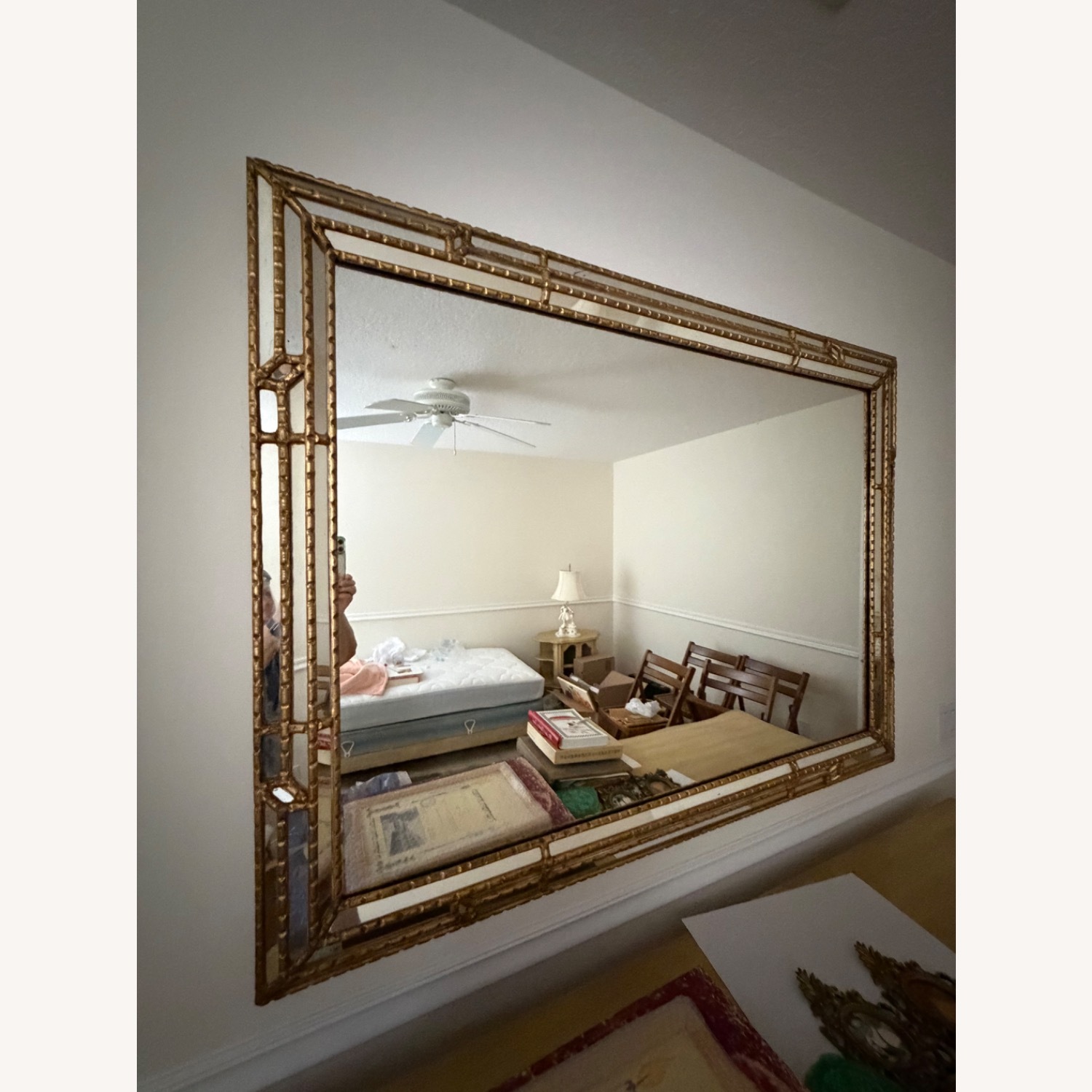 Gold Tone Antique Wall Mirror 55 x 41 - image-7