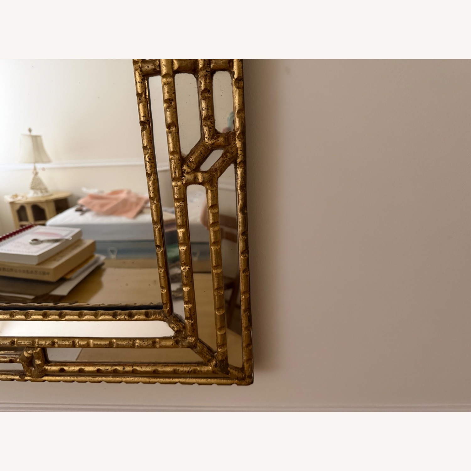 Gold Tone Antique Wall Mirror 55 x 41 - image-6