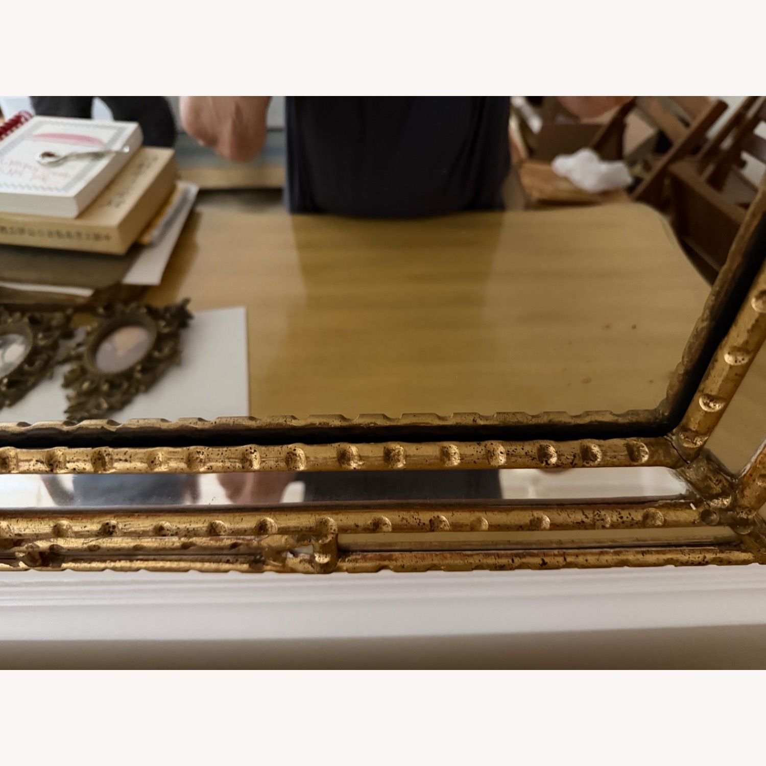 Gold Tone Antique Wall Mirror 55 x 41 - image-5
