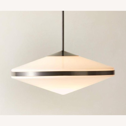Used CB2 Elayna White Glass Ceiling Pendant  for sale on AptDeco