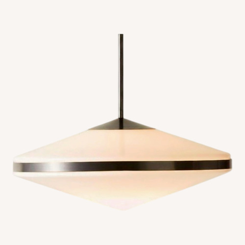 Used CB2 Elayna White Glass Ceiling Pendant  for sale on AptDeco