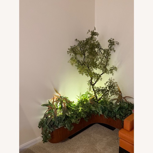 Used Walnut Corner Indoor Planter with Lighting for sale on AptDeco