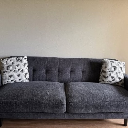 Used Black 4-Seater Tufted Sofa/Couch for sale on AptDeco