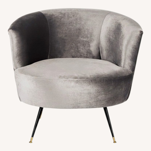 Used Safavieh Light Gray Velvet Armchair for sale on AptDeco