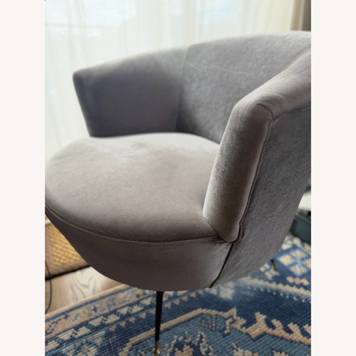 Used Safavieh Light Gray Velvet Armchair for sale on AptDeco