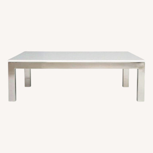 Used Mitchell Gold + Bob Williams Glass Resin and Mirror Coffee Table for sale on AptDeco