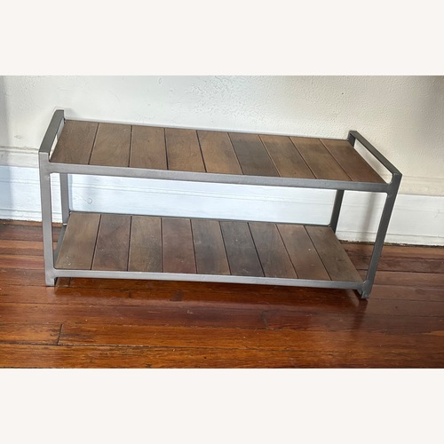 Used West Elm Industrial Wood & Metal Shoe Rack for sale on AptDeco