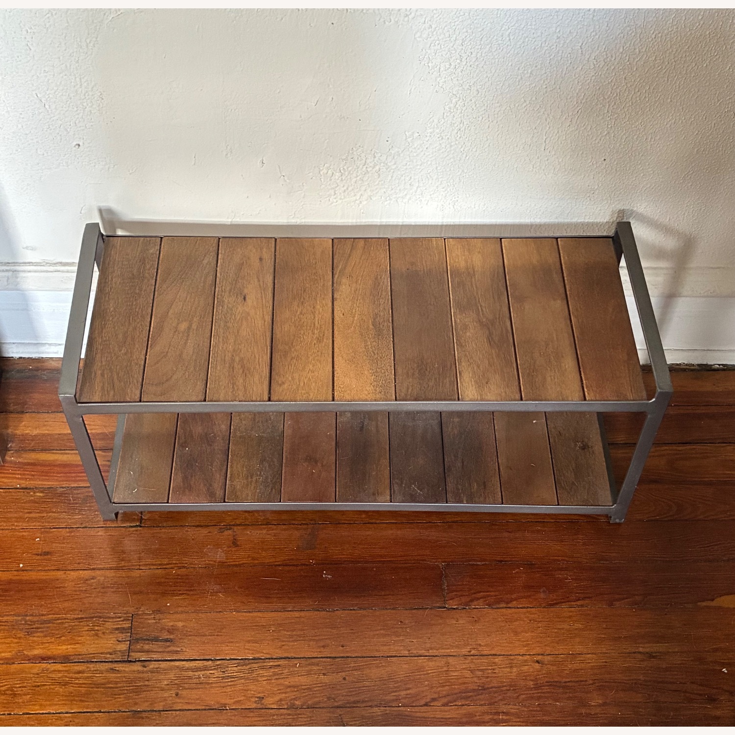 West Elm Industrial Wood & Metal Shoe Rack - image-2