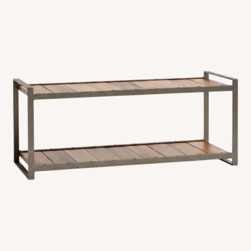 Used West Elm Industrial Wood & Metal Shoe Rack for sale on AptDeco