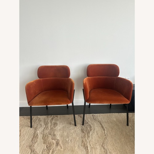 Used CB2 Azalea Red Dining Chair Set of 2 for sale on AptDeco
