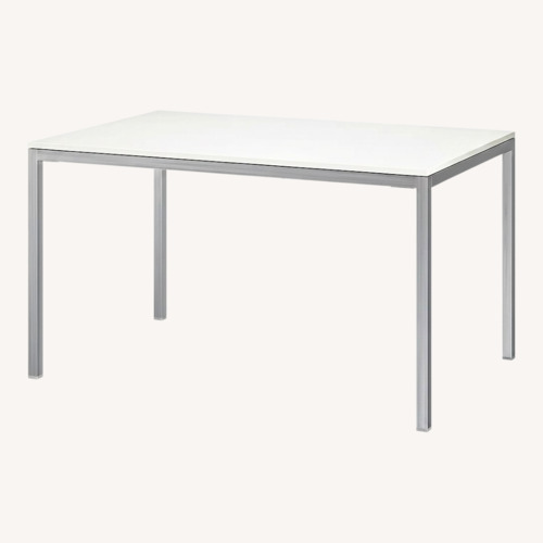 Used IKEA White Glass Dining Table for sale on AptDeco