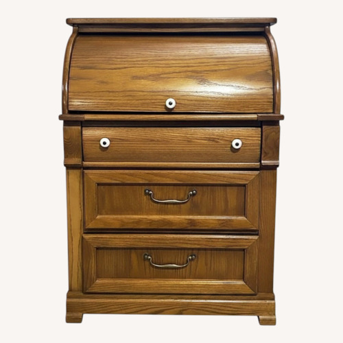 Used Broyhill Furniture Honey Colored Desk for sale on AptDeco