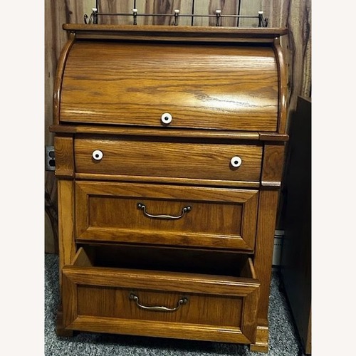Used Broyhill Furniture Honey Colored Desk for sale on AptDeco