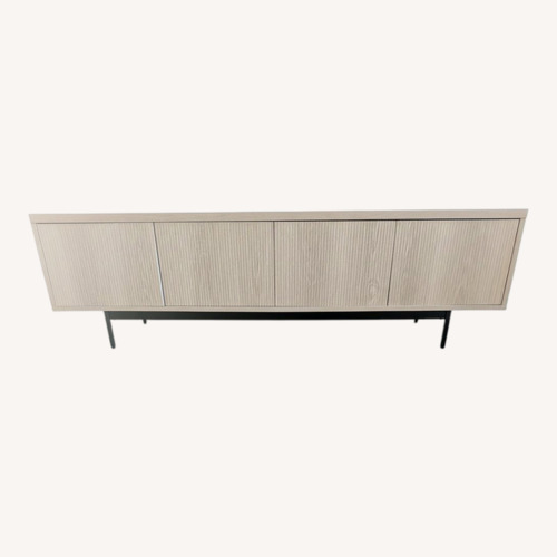 Used Light Gray Wood Media Storage for sale on AptDeco