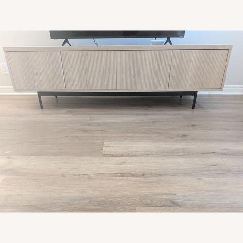 Used Light Gray Wood Media Storage for sale on AptDeco