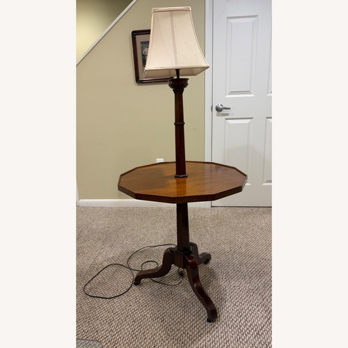 Used Antique Side Table with Lamp Built In for sale on AptDeco
