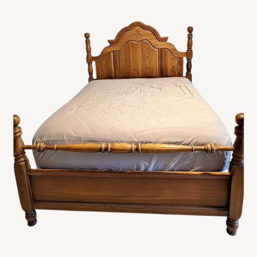 Used Vintage/Antique Natural Wood Queen Bed for sale on AptDeco