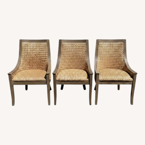 Used Restoration Hardware Marisol Seagrass Slope Dining Armchairs for sale on AptDeco
