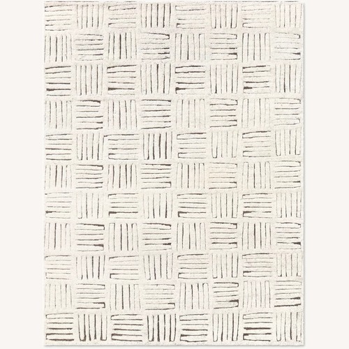 Used Restoration Hardware Basanti Rug 9' × 12' Marled Ivory/Charcoal for sale on AptDeco