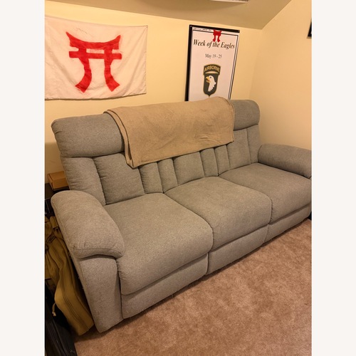 Used Grey Reclining Sofa for sale on AptDeco
