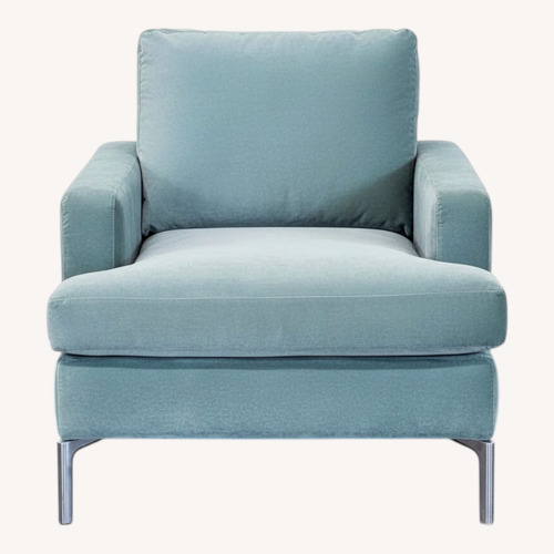 Used EQ3 Eve Modern Lounge Chair in Soft Blue Fabric for sale on AptDeco