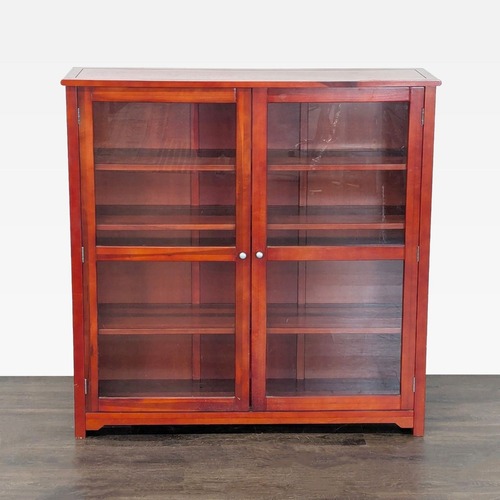Used Wooden Cabinet with Glass Doors and Shelves for sale on AptDeco