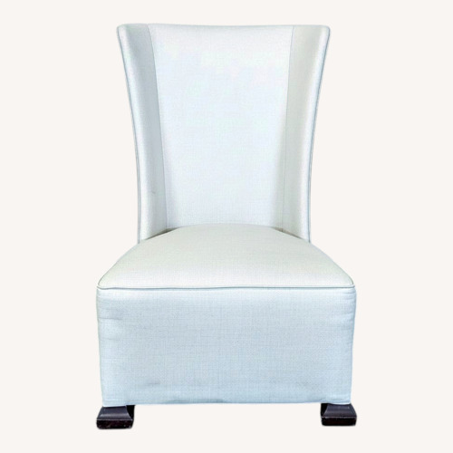 Used Modern White Lounge Chair with High Back, Fabric	 for sale on AptDeco