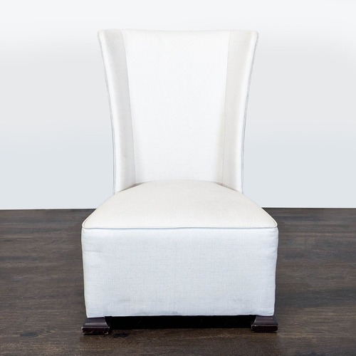 Used Modern White Lounge Chair with High Back, Fabric	 for sale on AptDeco