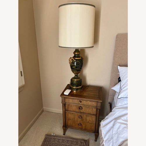 Used Neoclassical Ram's Head Urn Table Lamp	 for sale on AptDeco