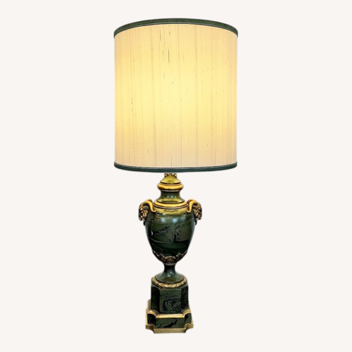 Used Neoclassical Ram's Head Urn Table Lamp	 for sale on AptDeco