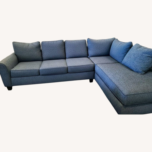 Used Blue Fabric 2 Piece Sectional for sale on AptDeco