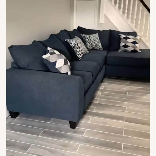 Used Blue Fabric 2 Piece Sectional for sale on AptDeco