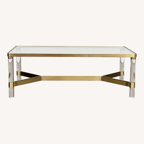 Used Gold Brass Coffee Table for sale on AptDeco