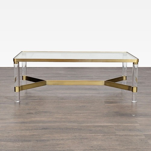 Used Gold Brass Coffee Table for sale on AptDeco