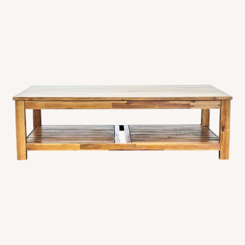 Used Tiburon Mid-Century Solid Acacia Wood Coffee Table for sale on AptDeco