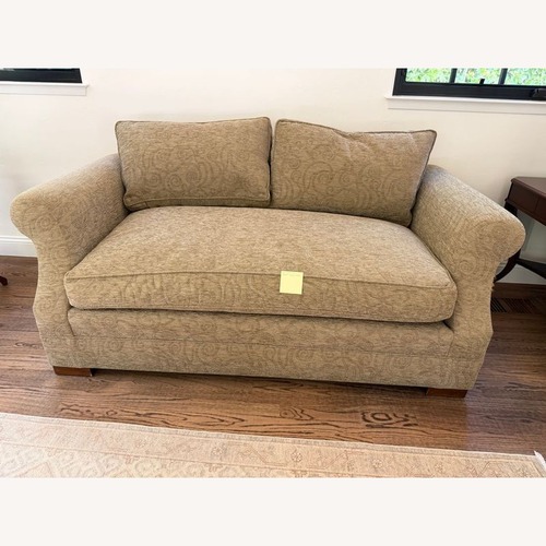 Used Traditional Patterned Loveseat with Rolled Arms	 for sale on AptDeco